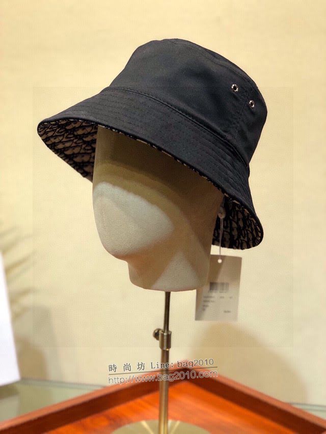 Dior男女同款帽子 迪奧雙面滿印迪奧logo漁夫帽  mm1189